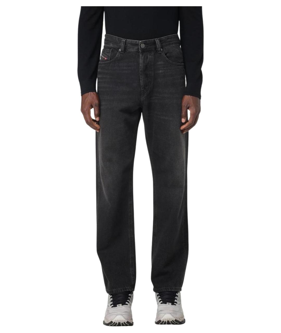 DIESEL Черные хлопковые прямые джинсы, фото 1