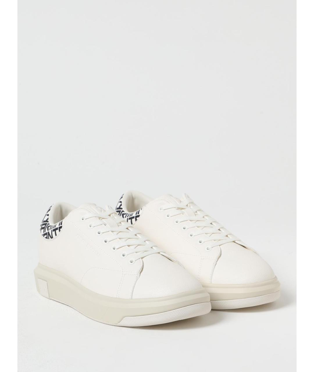 ARMANI EXCHANGE Белые низкие кроссовки / кеды из искусственной кожи, фото 2