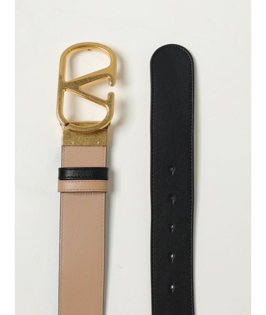 VALENTINO Черный кожаный ремень, фото 3