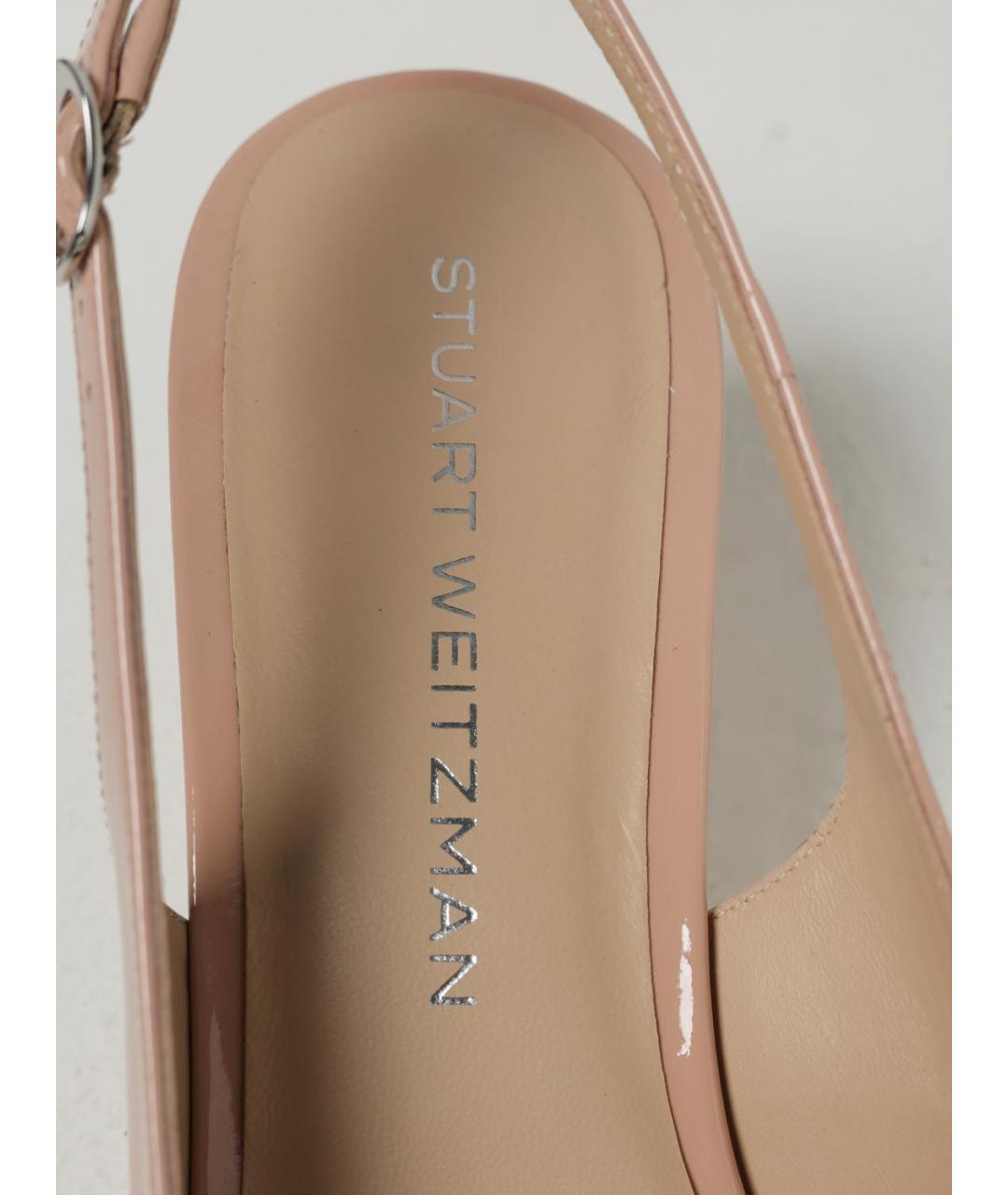 STUART WEITZMAN Бежевые кожаные туфли, фото 4