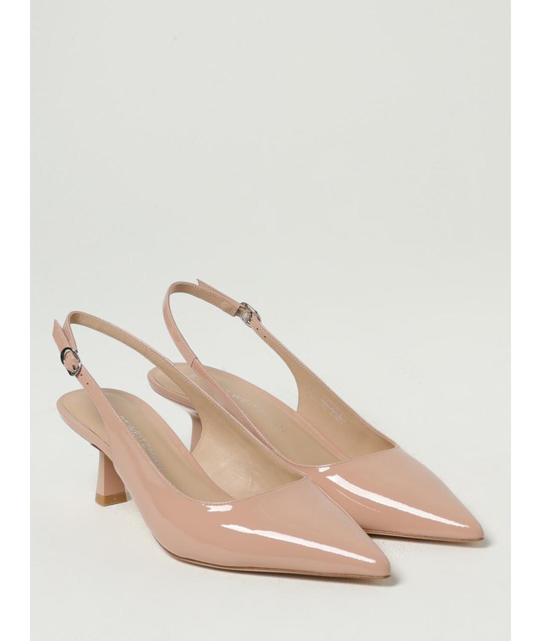 STUART WEITZMAN Бежевые кожаные туфли, фото 2