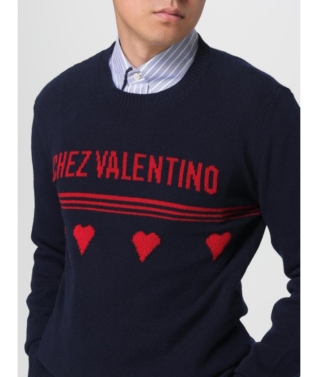 VALENTINO Синий шерстяной джемпер / свитер, фото 5