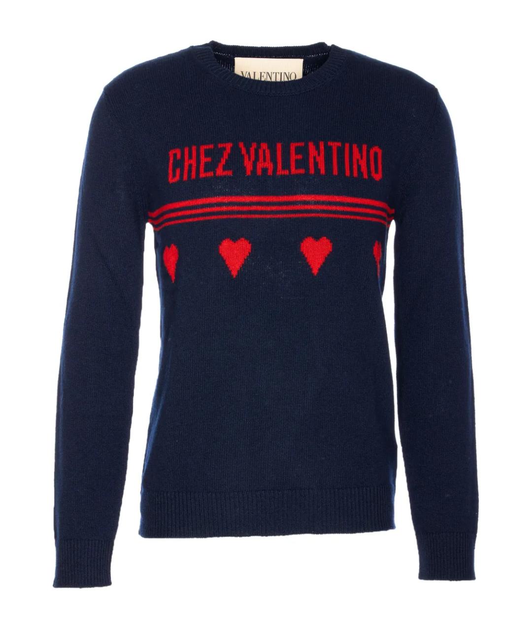 VALENTINO Синий шерстяной джемпер / свитер, фото 1