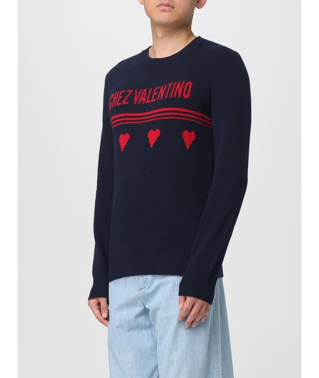 VALENTINO Синий шерстяной джемпер / свитер, фото 4