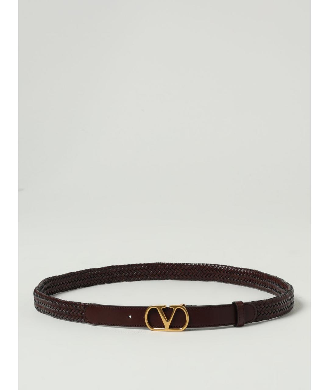 VALENTINO Коричневый кожаный ремень, фото 4