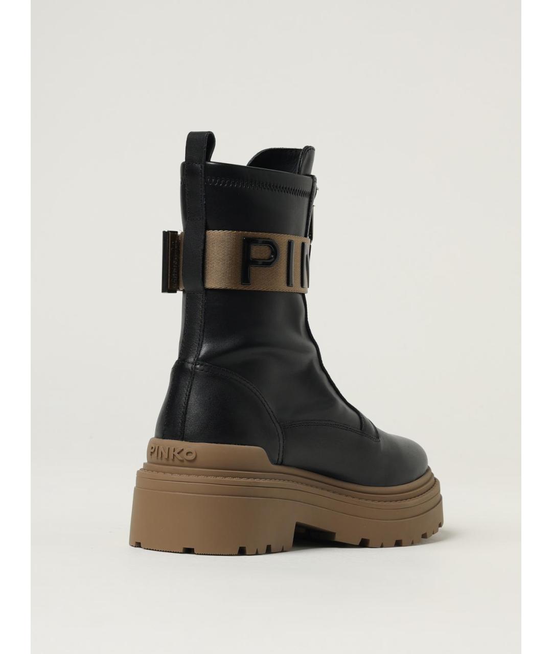 PINKO Черные кожаные ботинки, фото 3