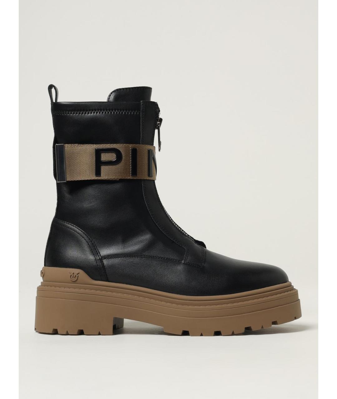 PINKO Черные кожаные ботинки, фото 4