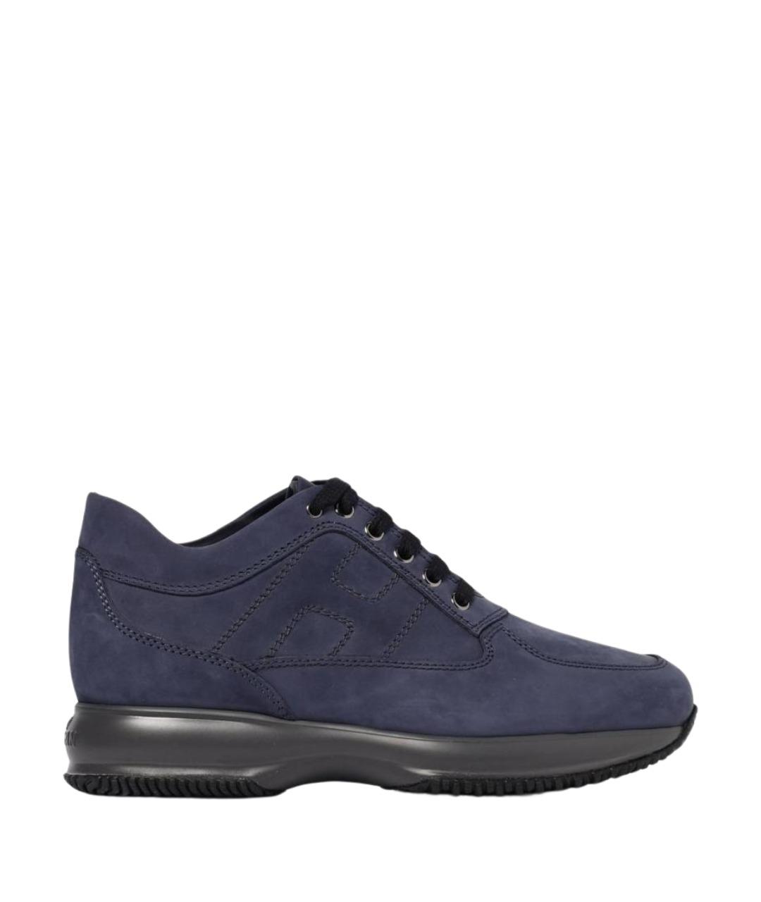 HOGAN Синие замшевые низкие ботинки, фото 1