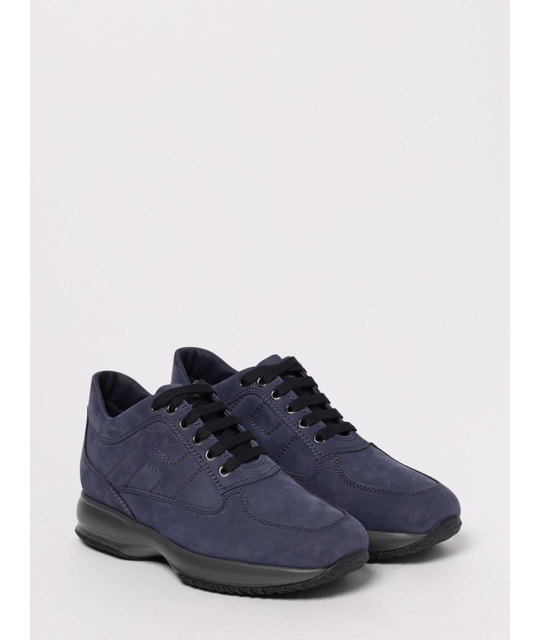 HOGAN Синие замшевые низкие ботинки, фото 2