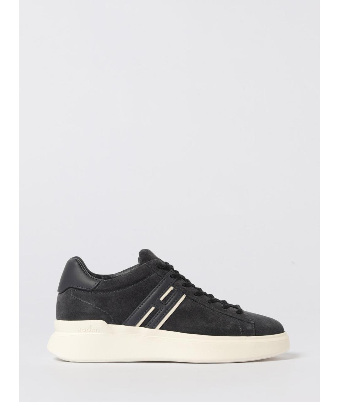 HOGAN Синие кожаные низкие кроссовки / кеды, фото 5