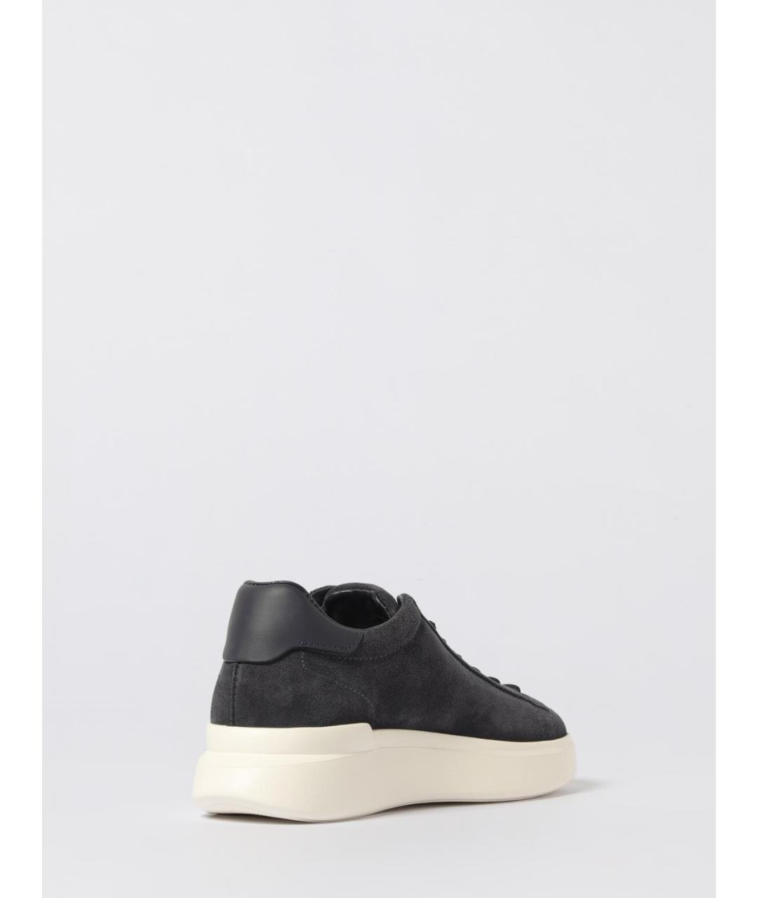 HOGAN Синие кожаные низкие кроссовки / кеды, фото 3