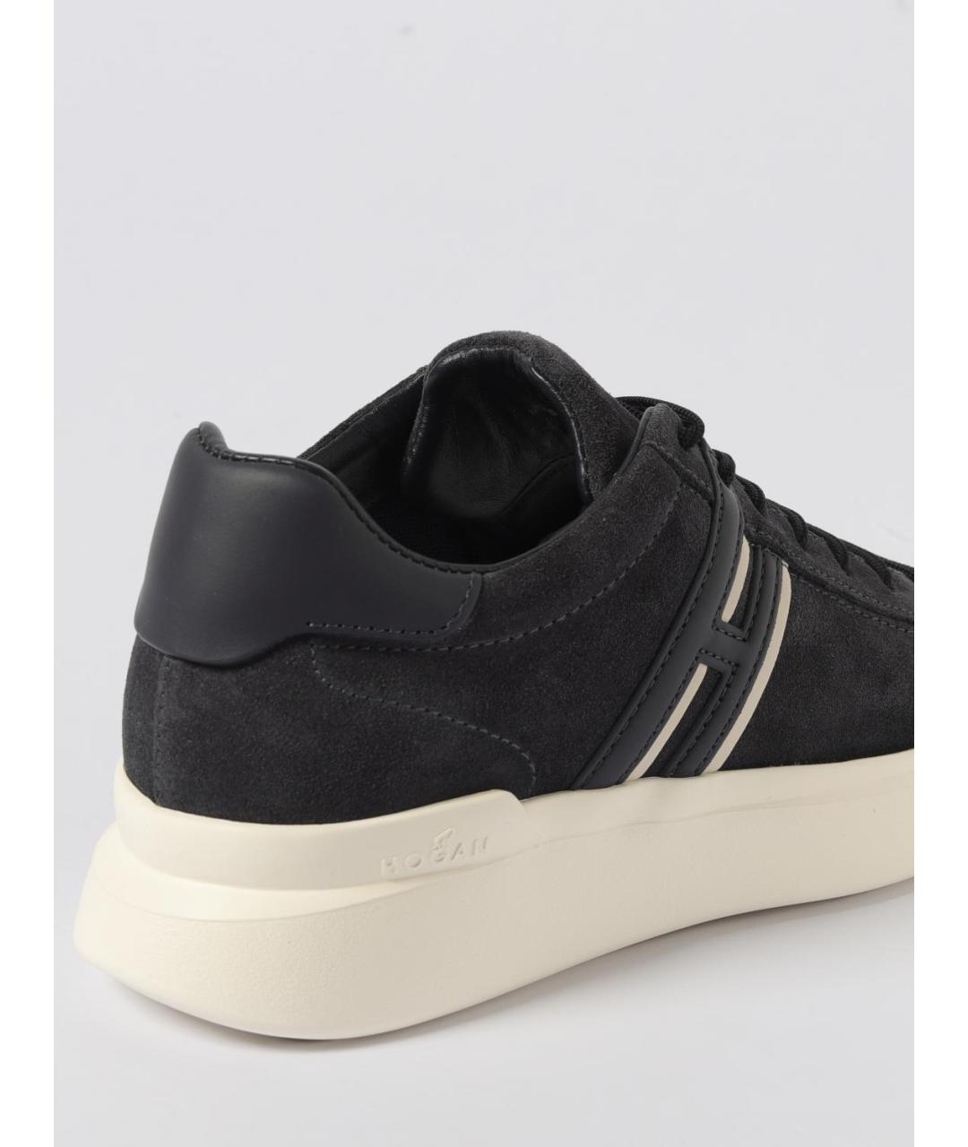 HOGAN Синие кожаные низкие кроссовки / кеды, фото 4