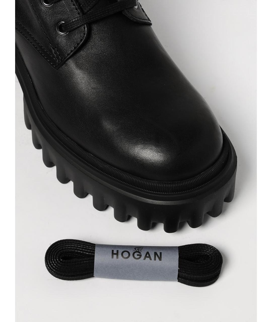 HOGAN Черные кожаные ботинки, фото 4
