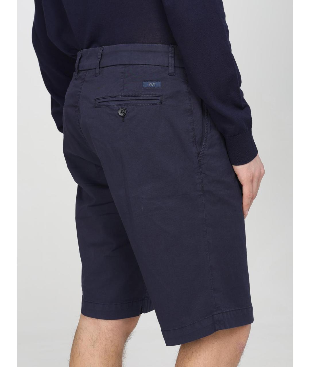 FAY Синие хлопковые шорты, фото 3