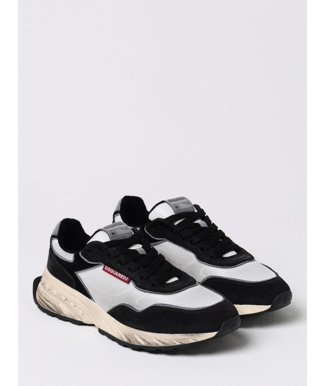 DSQUARED2 Черные замшевые низкие кроссовки / кеды, фото 2