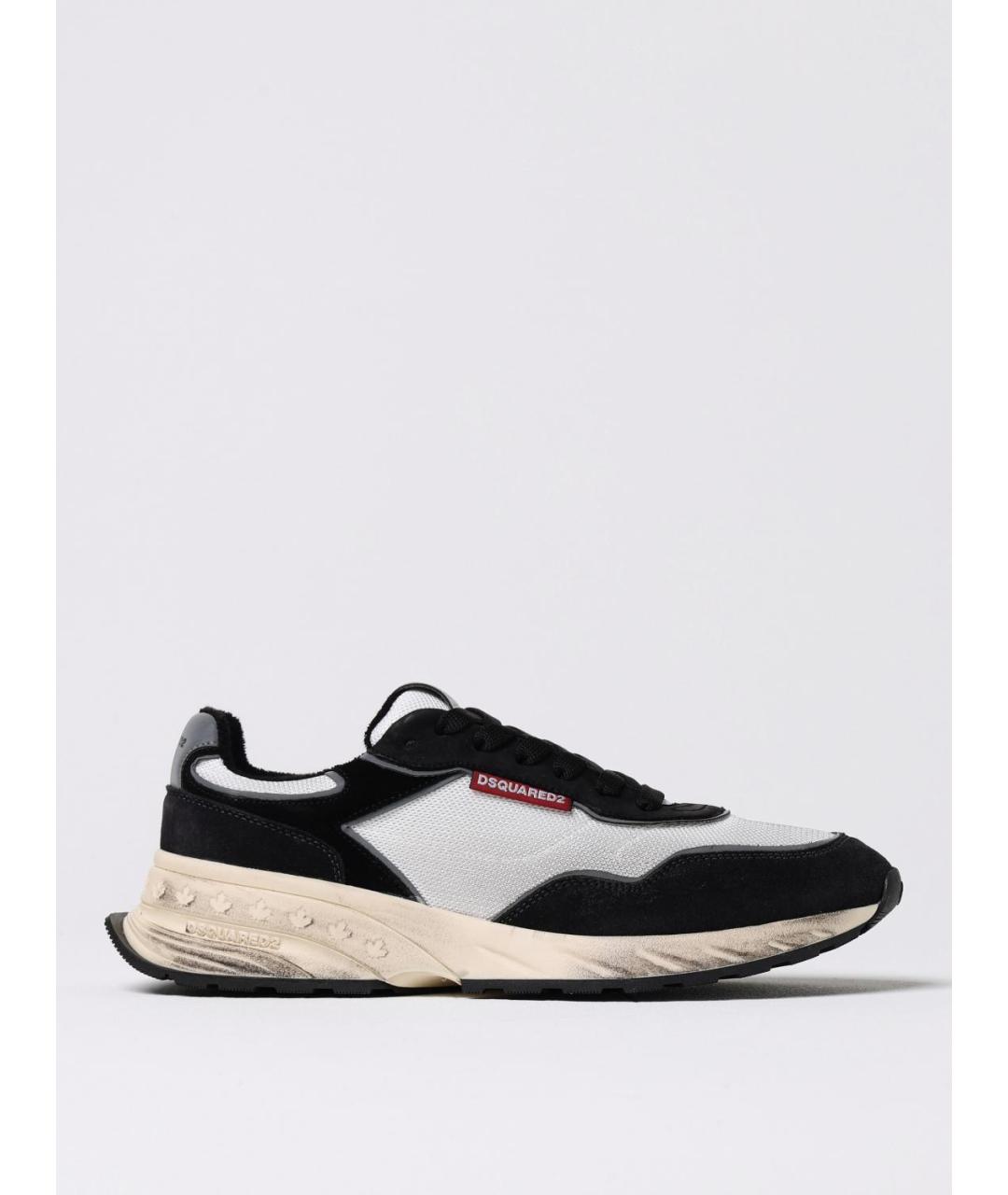 DSQUARED2 Черные замшевые низкие кроссовки / кеды, фото 4