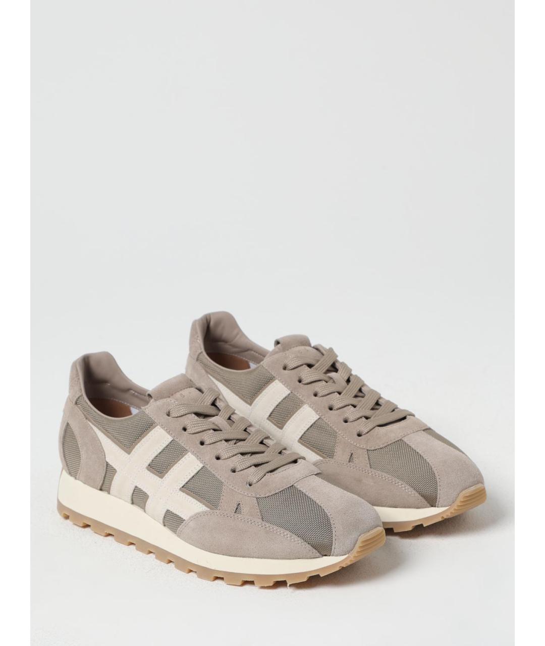 HOGAN Бежевые текстильные низкие кроссовки / кеды, фото 2