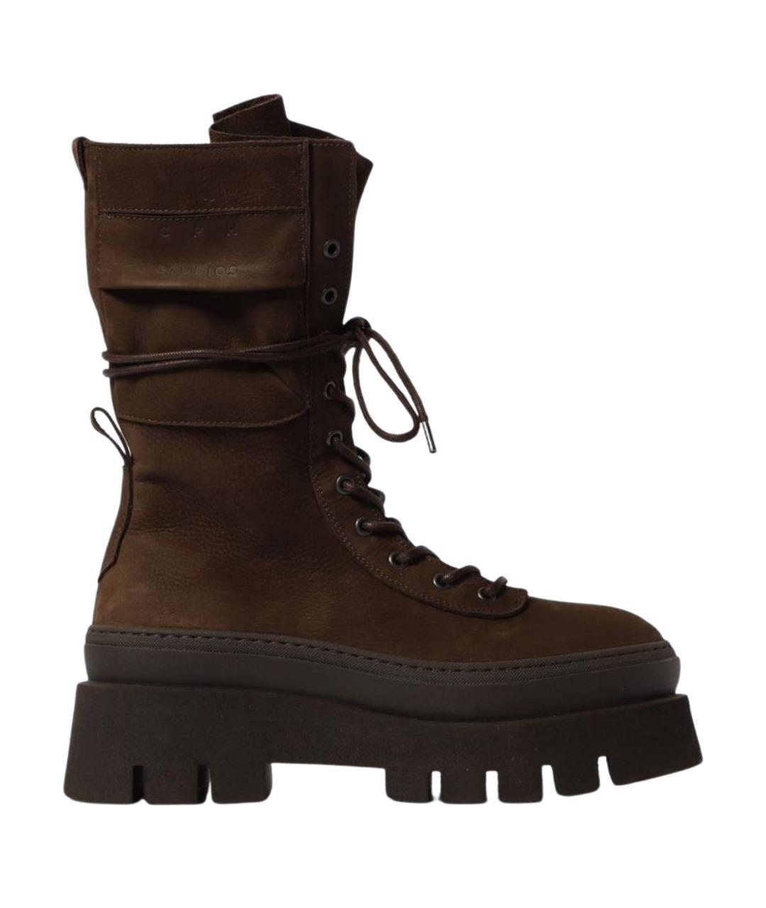 COPENHAGEN Коричневые замшевые ботинки, фото 1