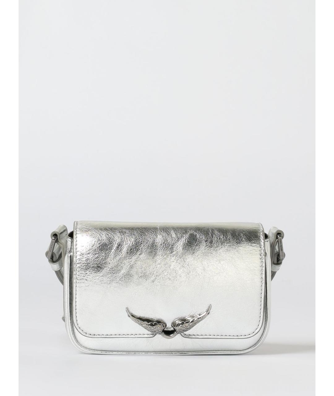 ZADIG & VOLTAIRE Серебряная кожаная сумка через плечо, фото 4