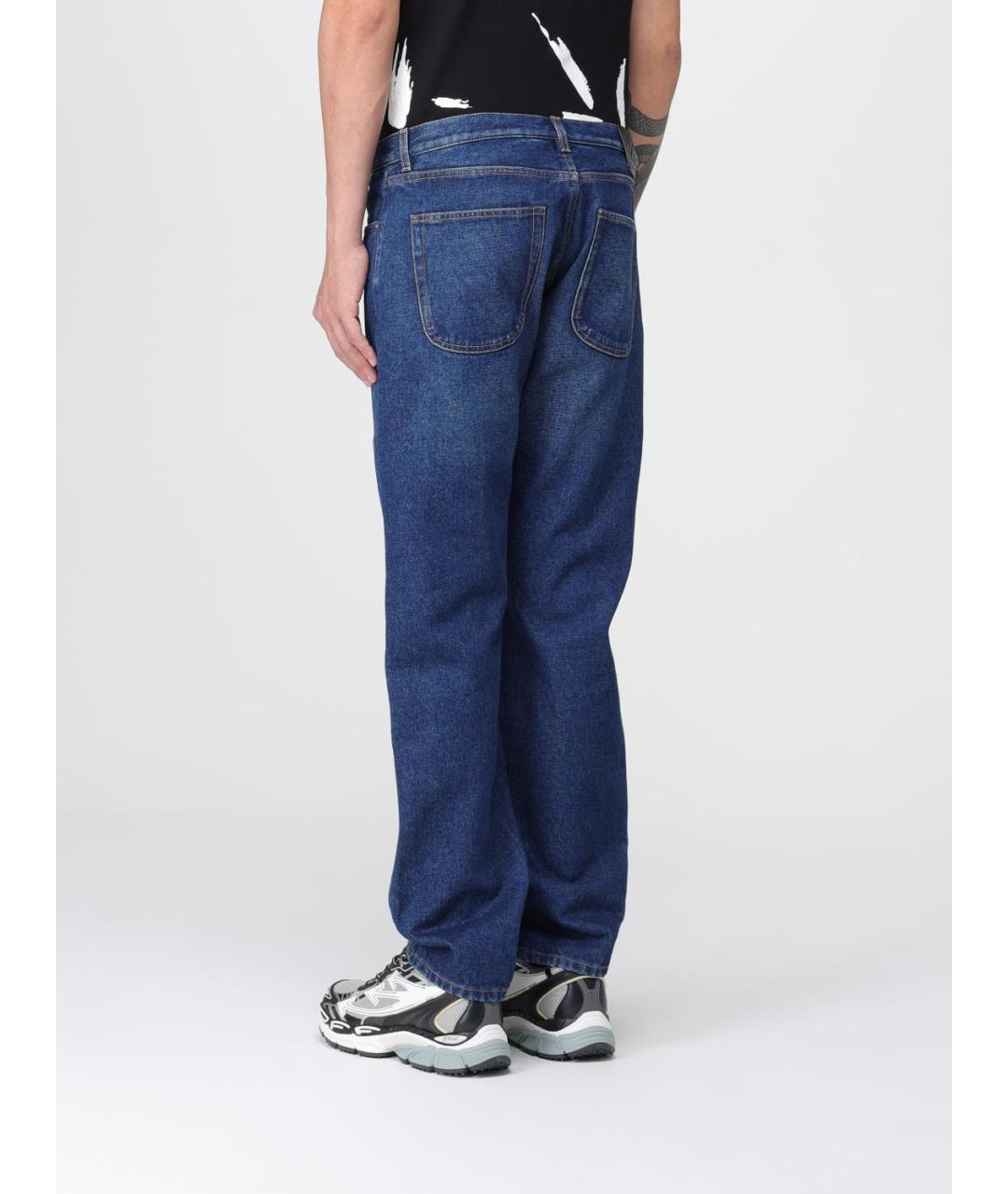 OFF-WHITE Синие прямые джинсы, фото 3