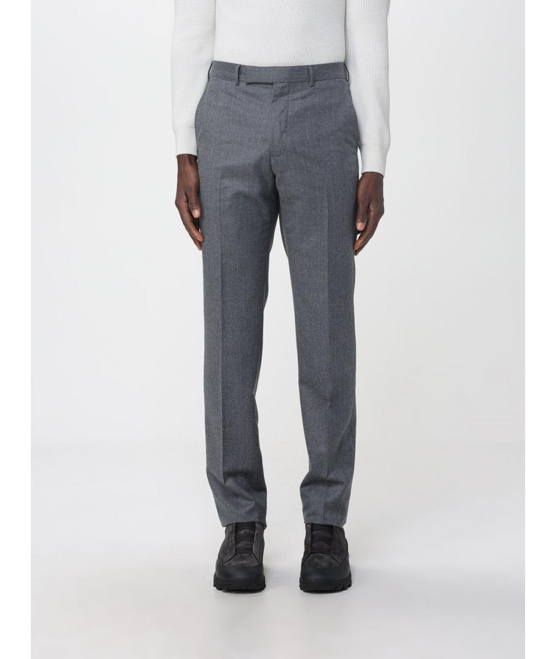 ZEGNA Серые шерстяные классические брюки, фото 6