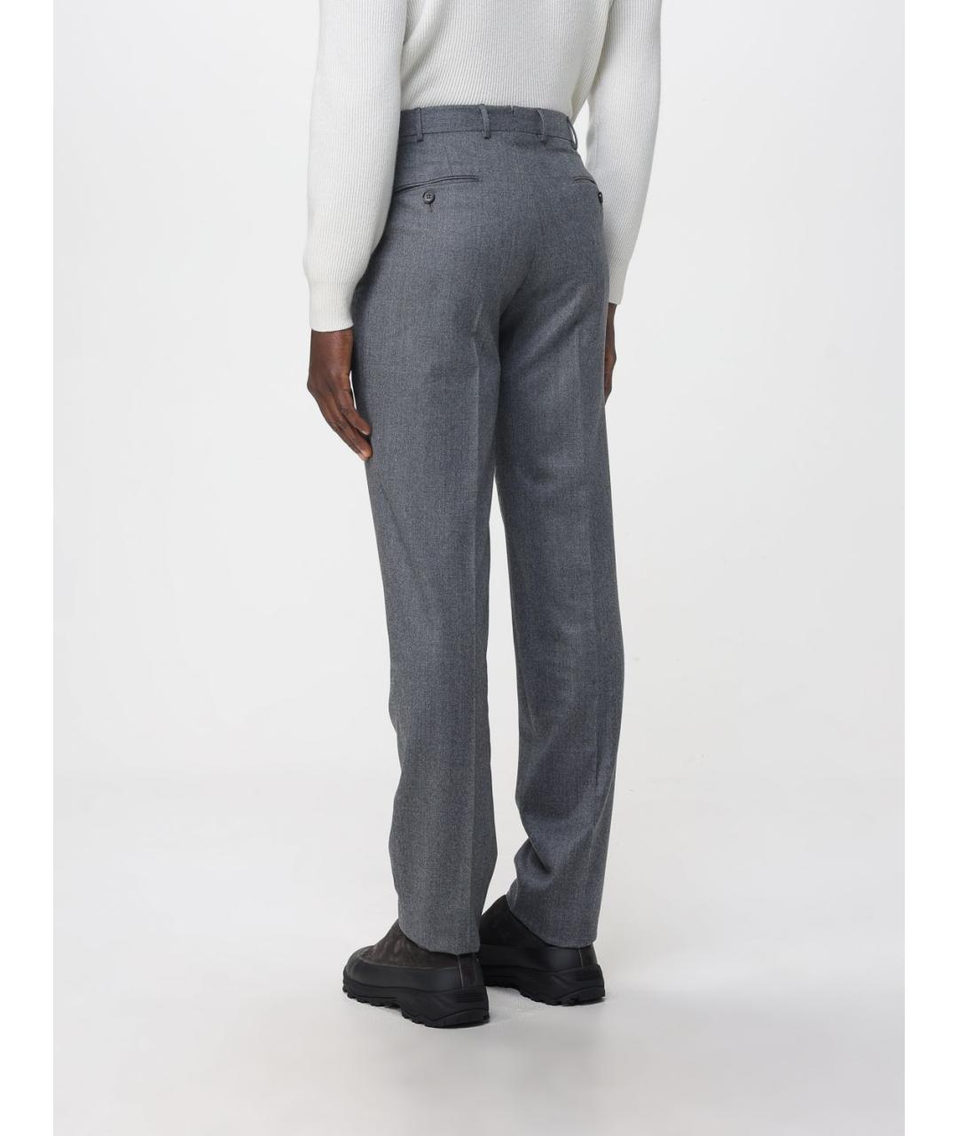 ZEGNA Серые шерстяные классические брюки, фото 3