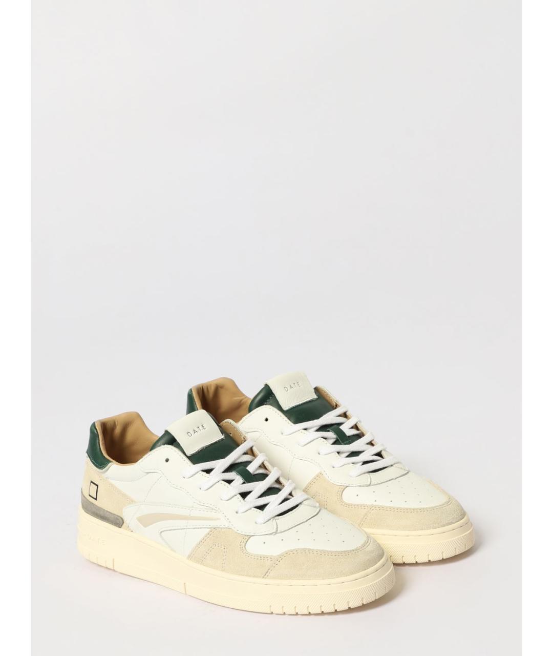 D.A.T.E. Бежевые кожаные низкие кроссовки / кеды, фото 2