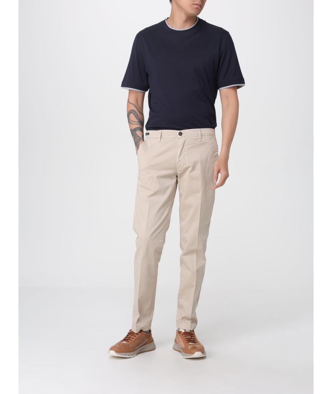 BRUNELLO CUCINELLI Синяя хлопковая футболка, фото 2