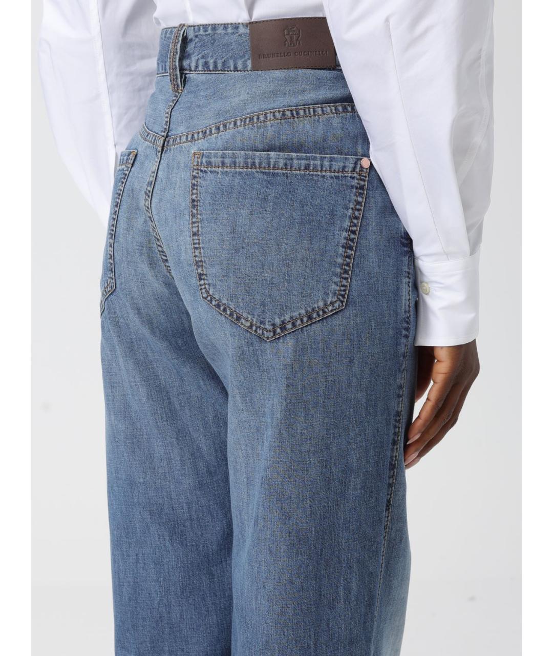 BRUNELLO CUCINELLI Синие прямые джинсы, фото 5
