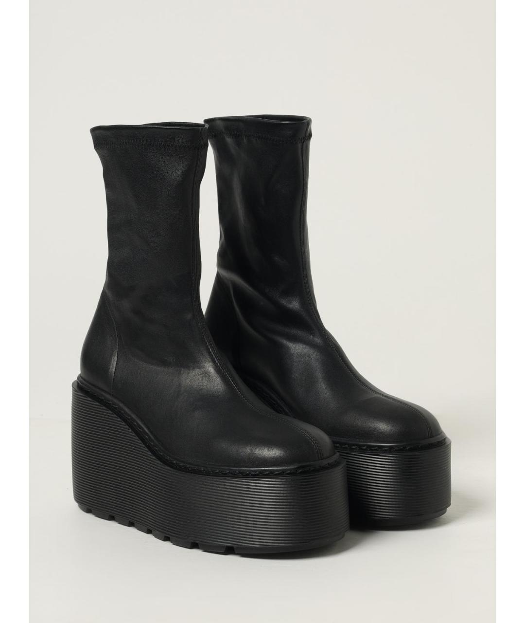 VIC MATIE Черные кожаные полусапоги, фото 2