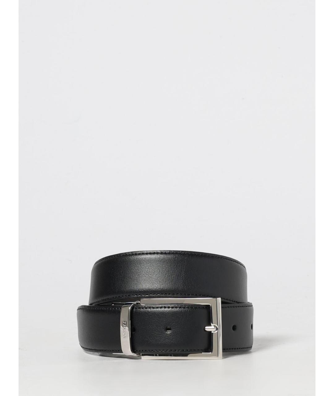 ZEGNA Черный кожаный ремень, фото 4