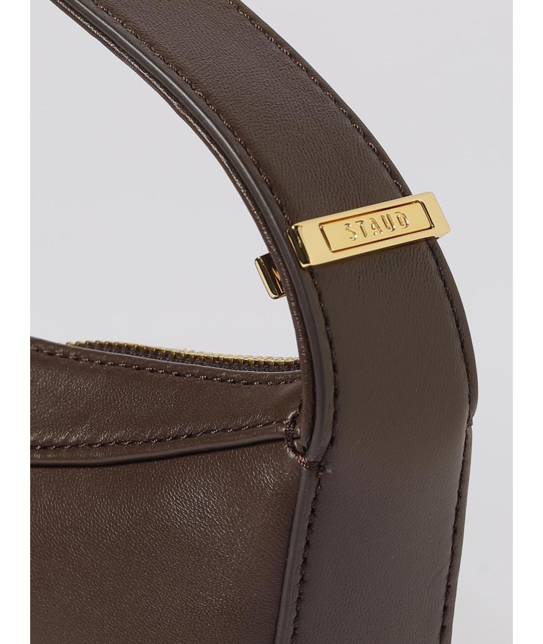 STAUD Коричневая кожаная сумка через плечо, фото 3