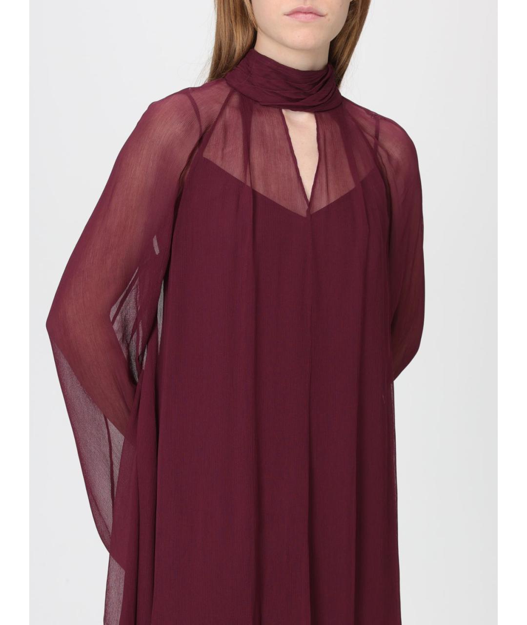 STAUD Бордовое полиэстеровое платье, фото 3
