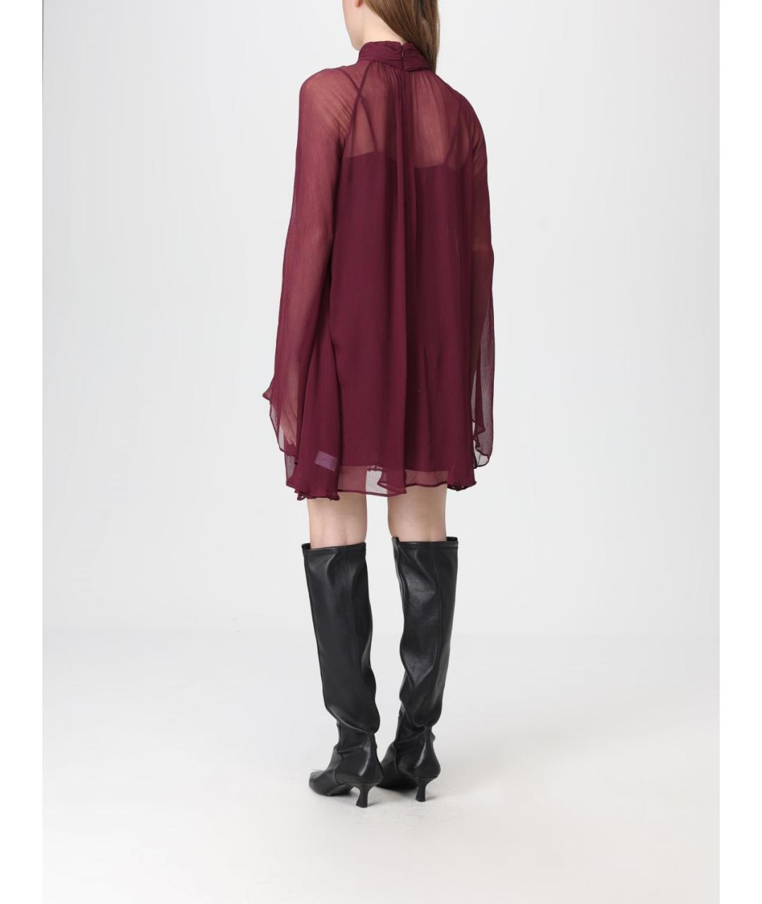 STAUD Бордовое полиэстеровое платье, фото 2