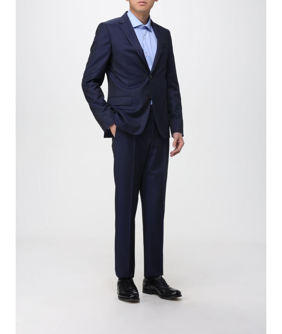 ZEGNA Темно-синий классический костюм, фото 2