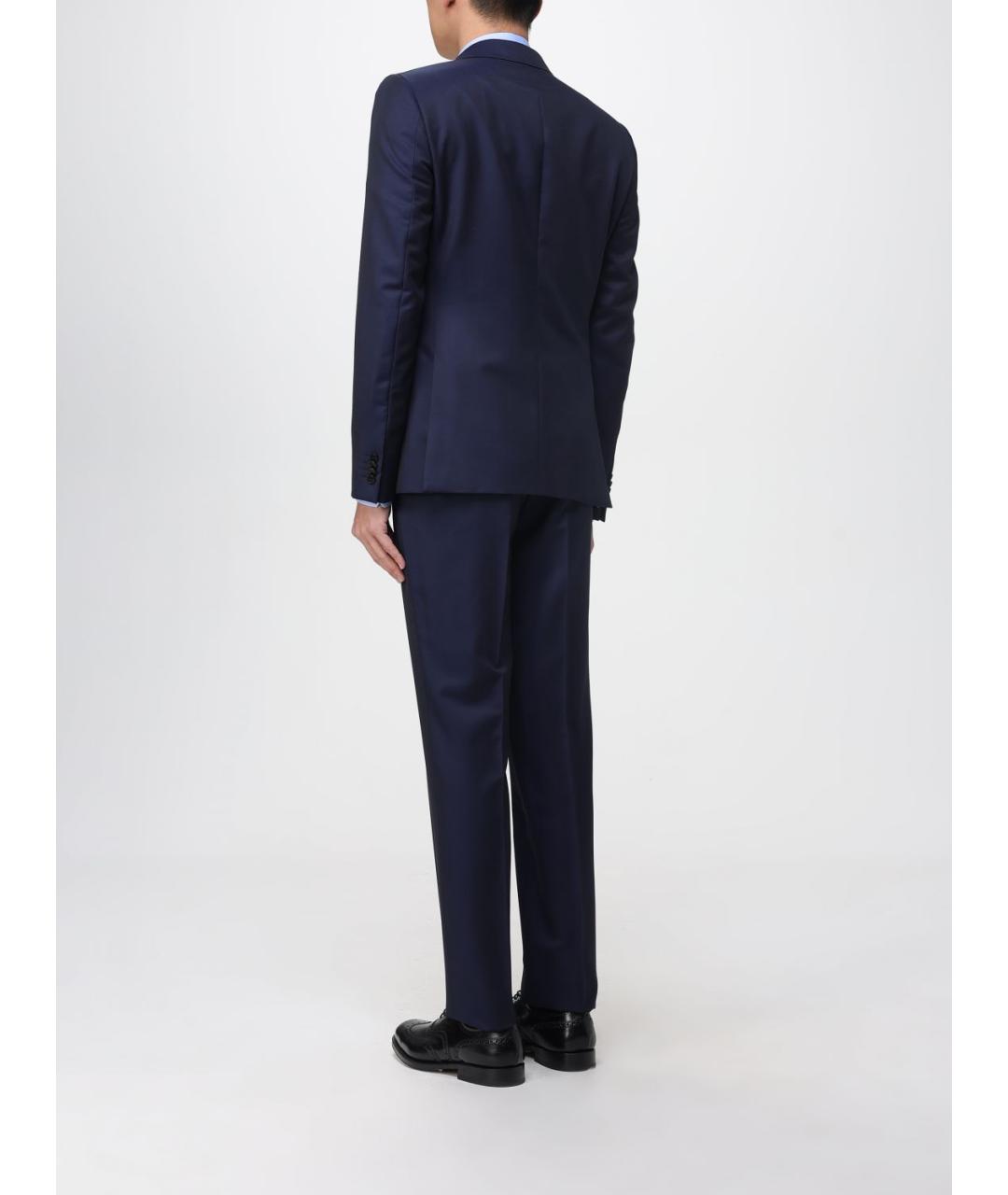 ZEGNA Темно-синий классический костюм, фото 3