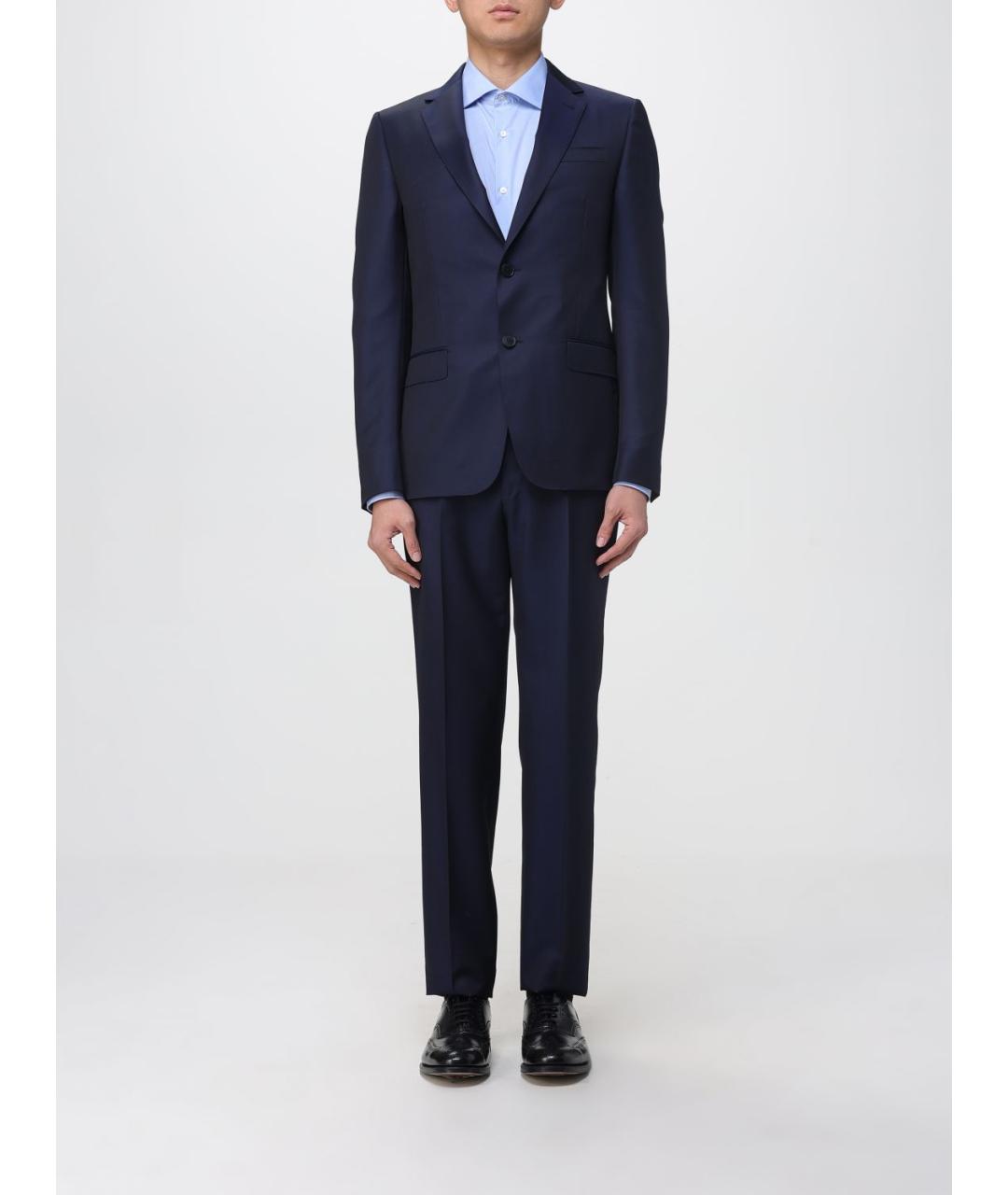 ZEGNA Темно-синий классический костюм, фото 7