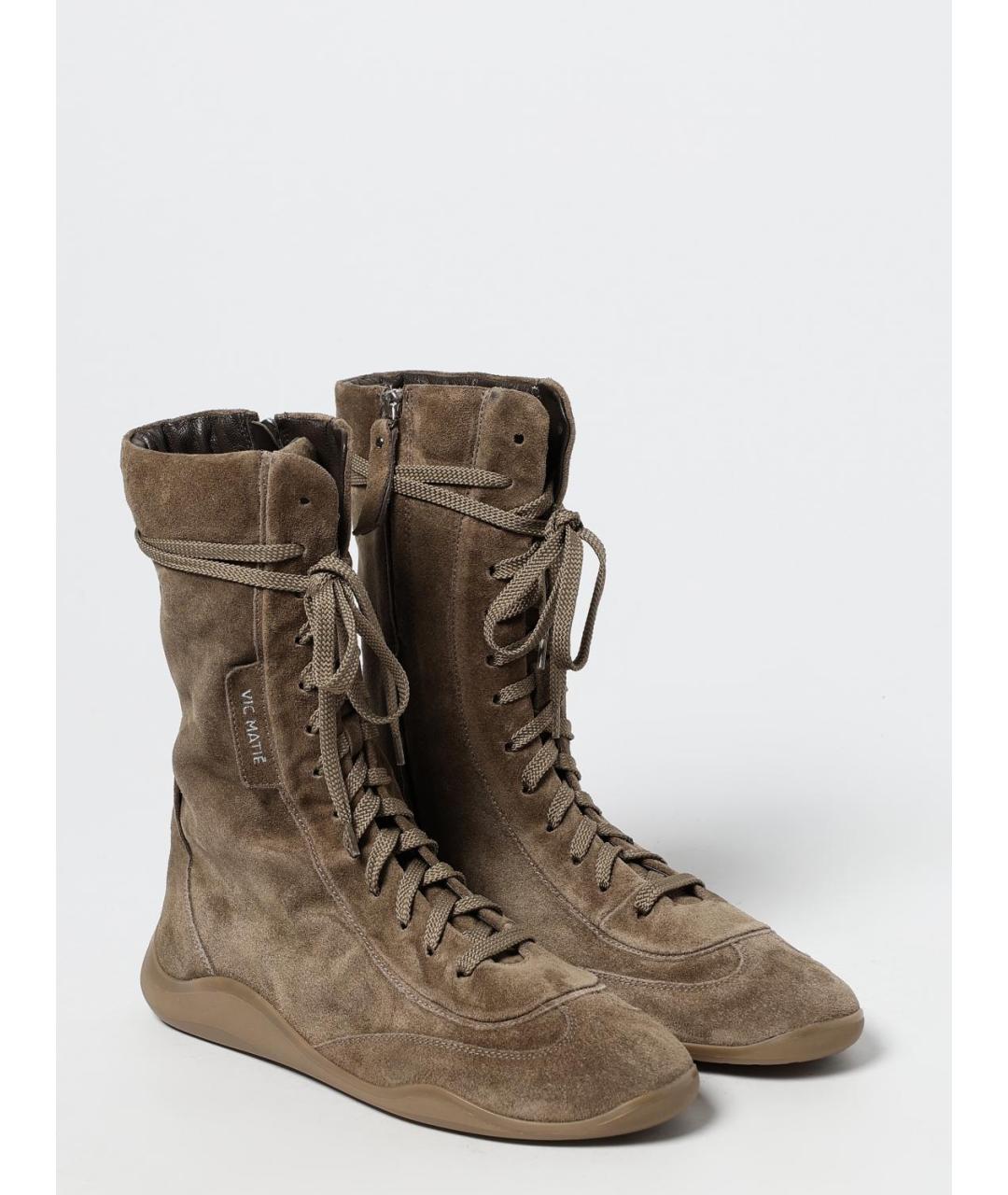 VIC MATIE Серые замшевые полусапоги, фото 2