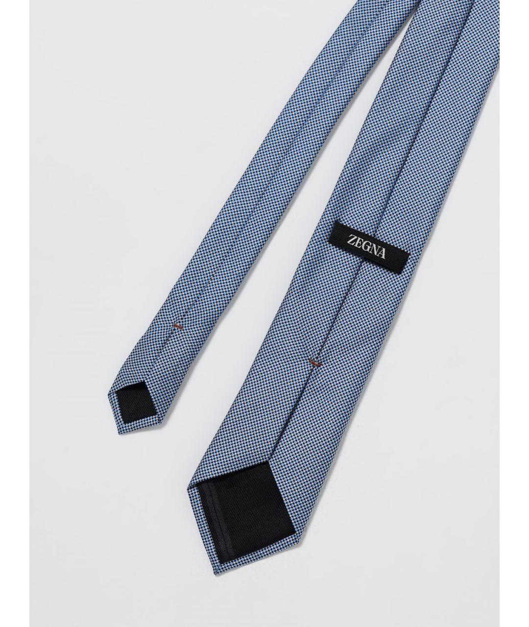 ZEGNA Голубой шелковый галстук, фото 2