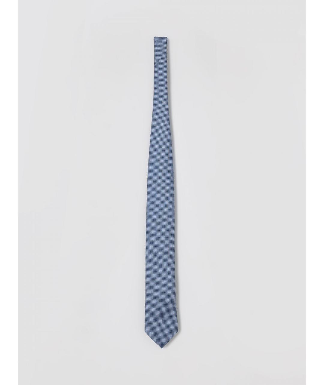 ZEGNA Голубой шелковый галстук, фото 3