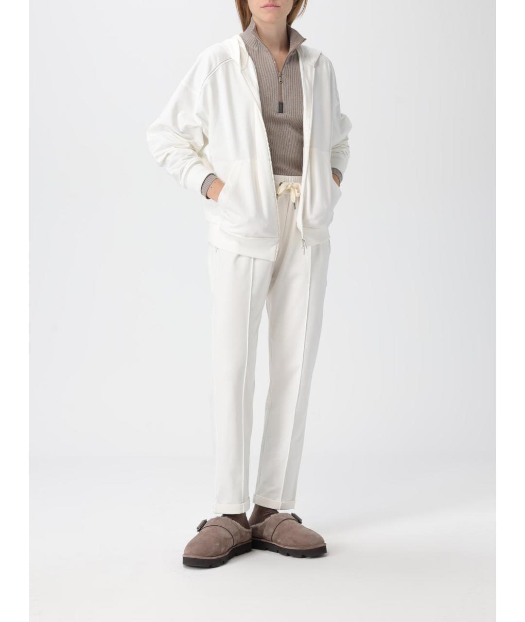 BRUNELLO CUCINELLI Бежевые хлопковые спортивные брюки и шорты, фото 3