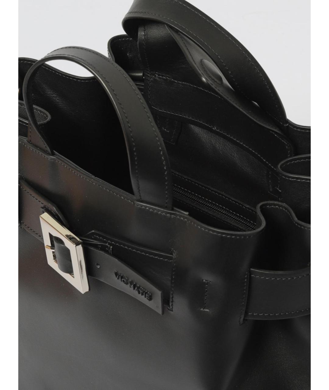 VIC MATIE Черная кожаная сумка тоут, фото 4