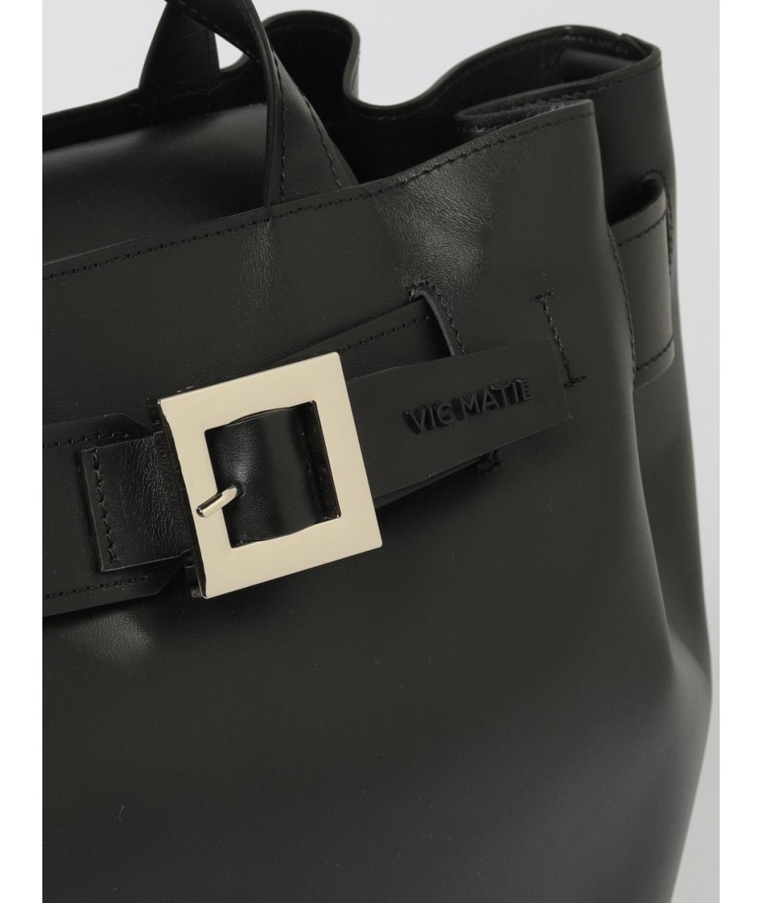 VIC MATIE Черная кожаная сумка тоут, фото 3