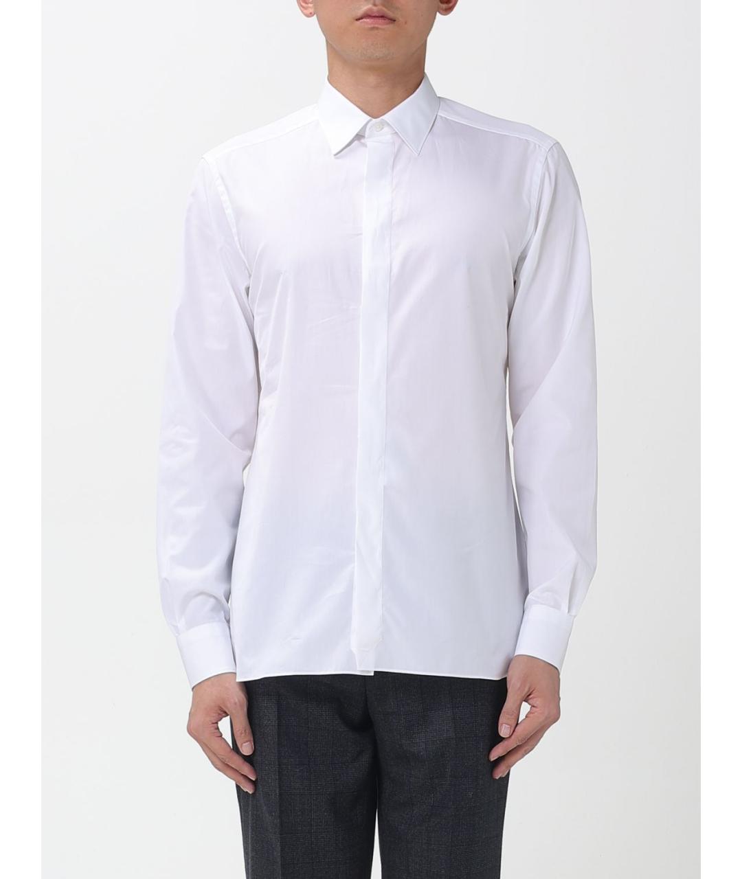 ZEGNA Белая хлопковая классическая рубашка, фото 6