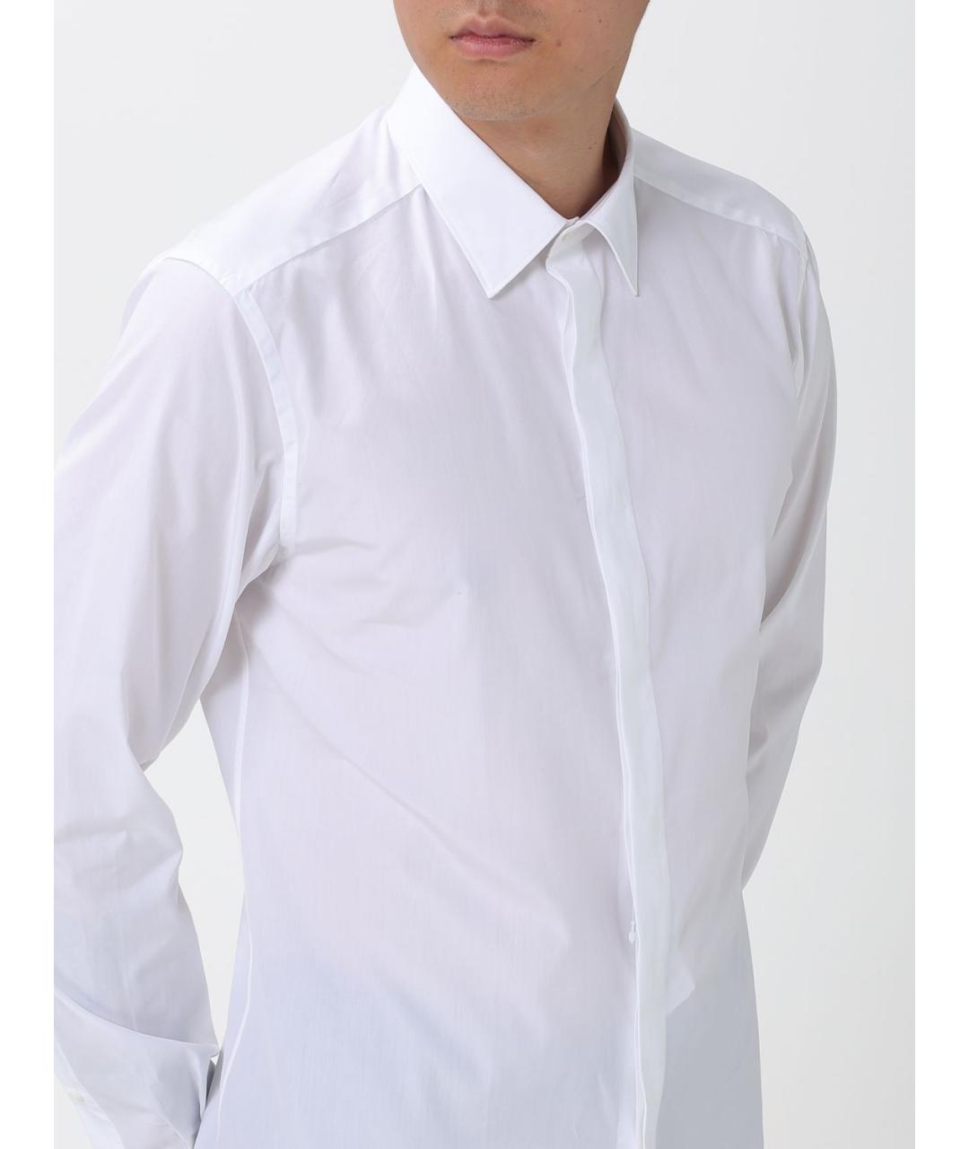 ZEGNA Белая хлопковая классическая рубашка, фото 5