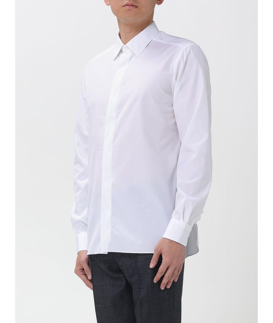 ZEGNA Белая хлопковая классическая рубашка, фото 4