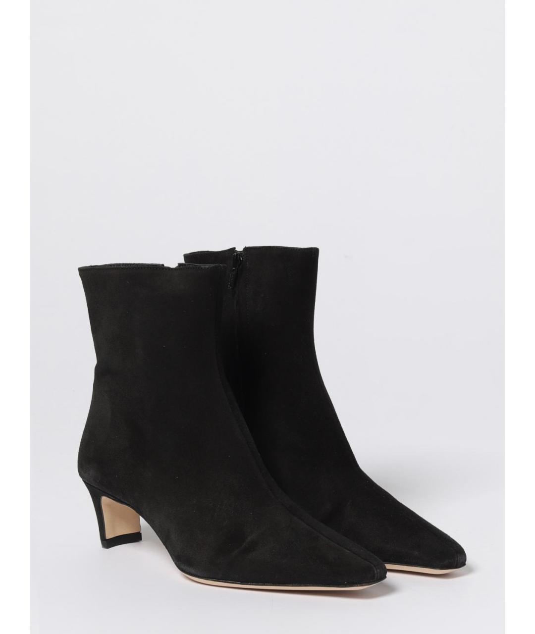 STAUD Черные кожаные ботильоны, фото 2