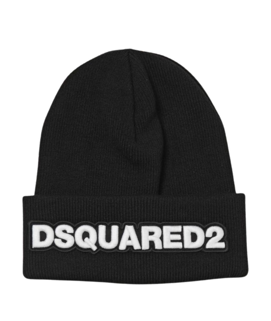DSQUARED2 Черная шерстяная шапка, фото 1