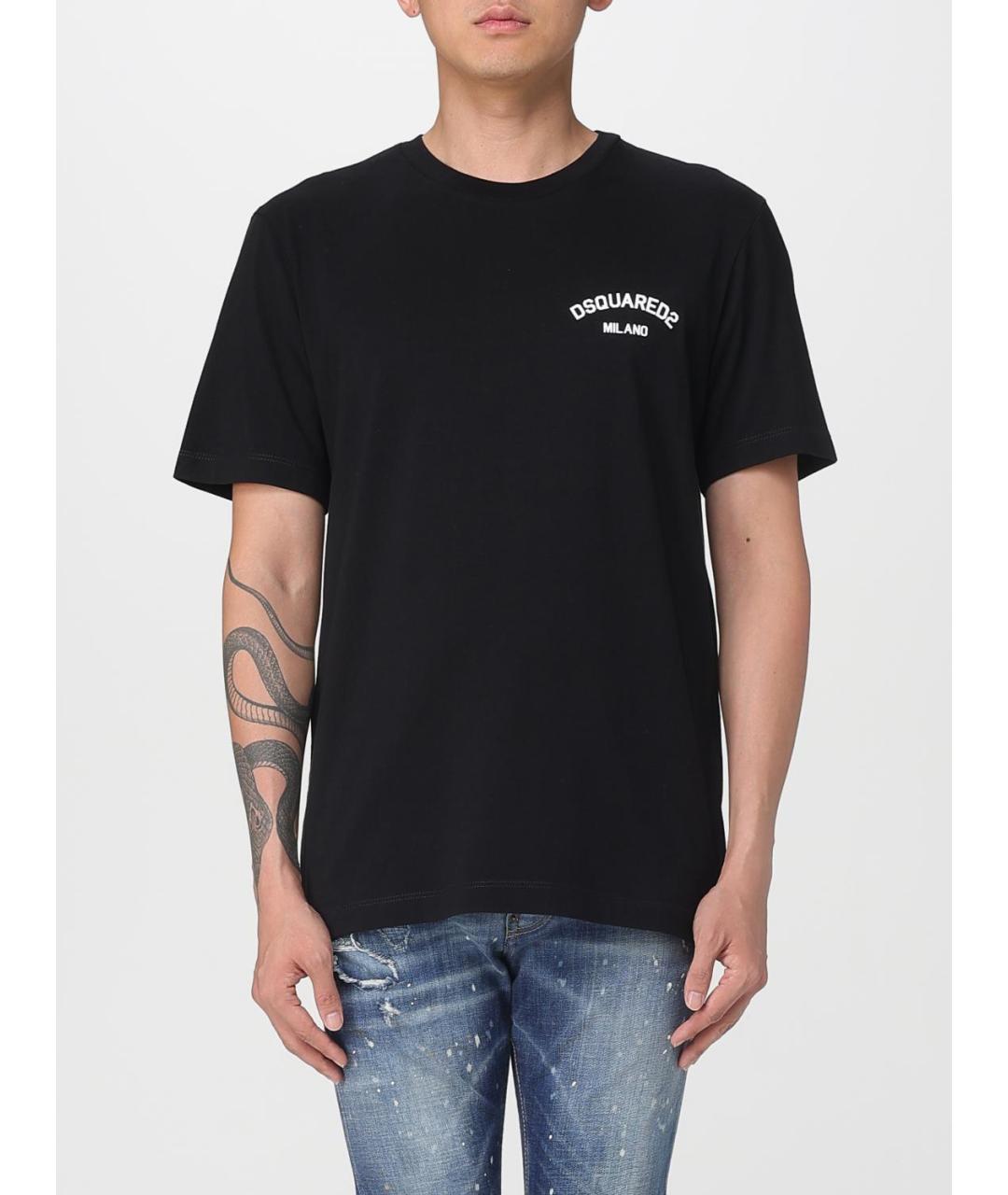 DSQUARED2 Черная хлопковая футболка, фото 2