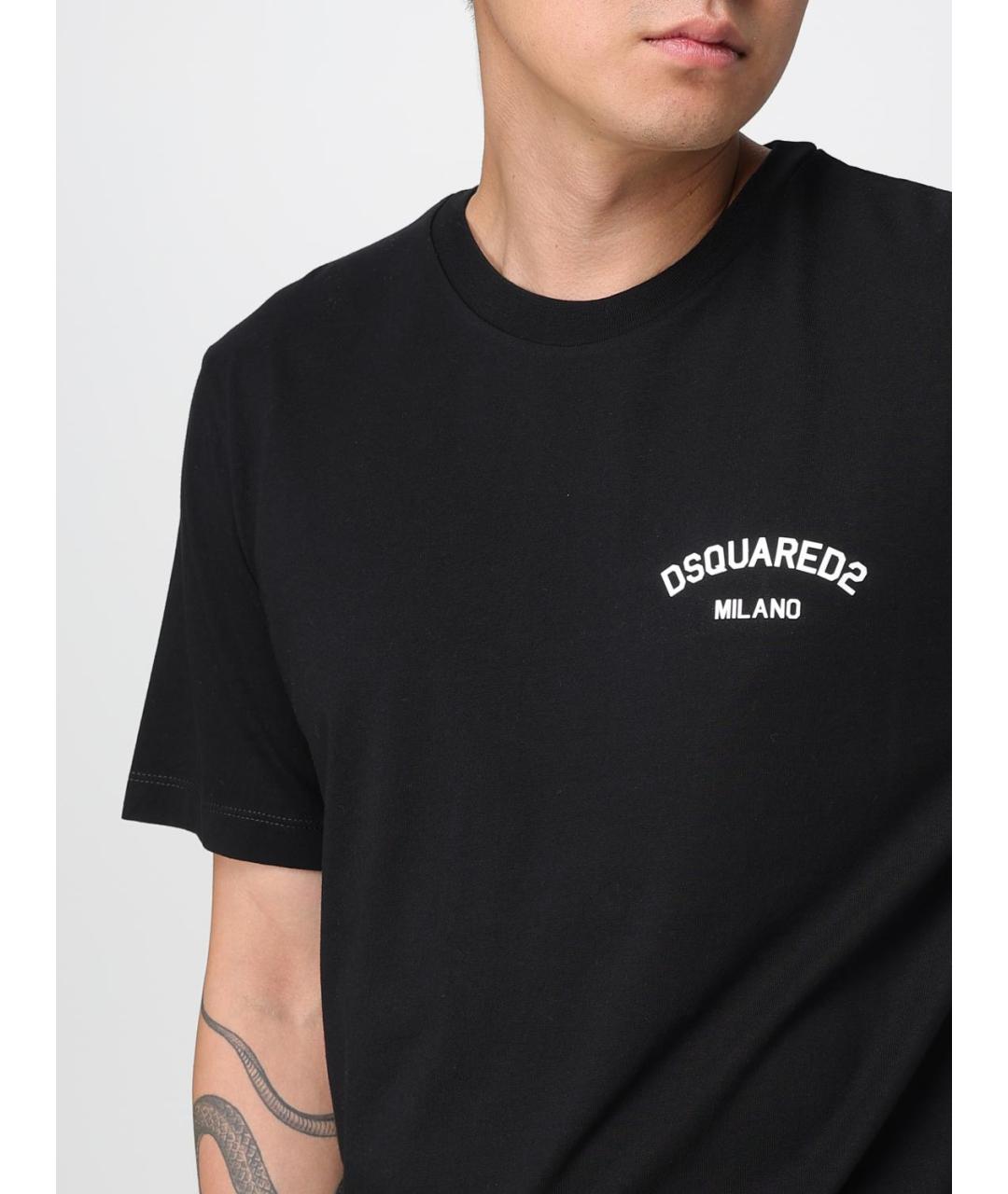 DSQUARED2 Черная хлопковая футболка, фото 4